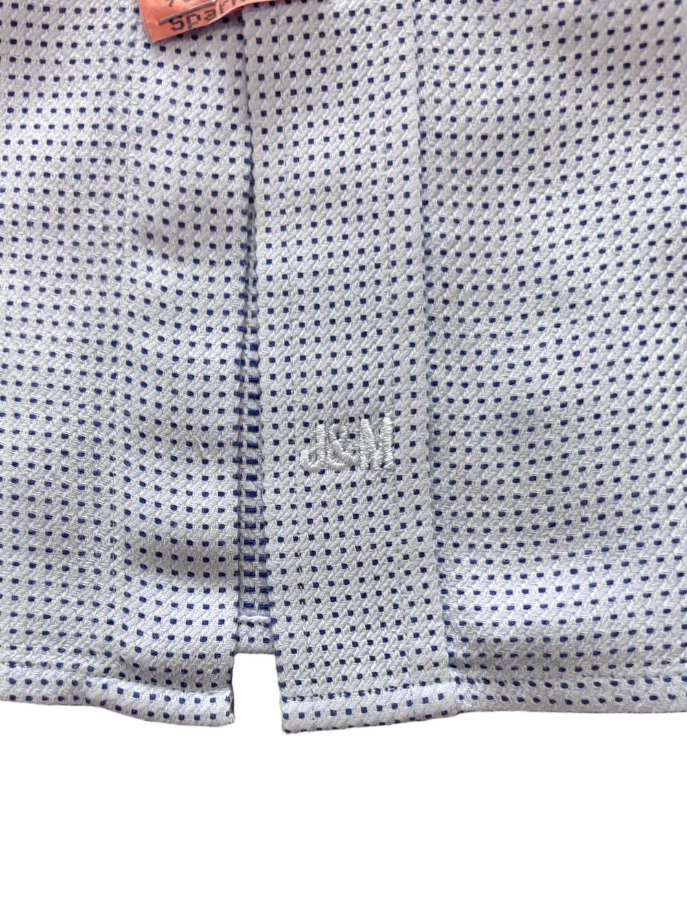 Johnston & Murphy Micro Dot Button Front Dress Shirt - white Blue Pattern - LG - Picture 3 of 5